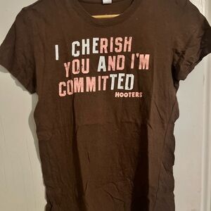Brown Hooters Graphic T-Shirt